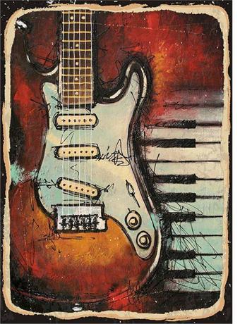 Bedeko Elektro Gitar Ve Piyano Hediyelik Mdf Tablo