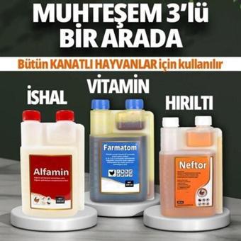 Malatya Yem Farmatom Vitamin-Neftor Hırıltı-Alfamin Ishal 3*500Ml