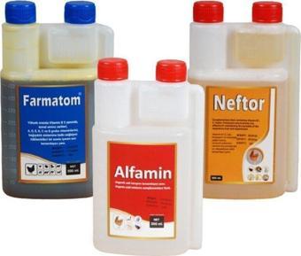 3'lü Set Farmatom Vitamin (500 ml) - Neftor Hırıltı (500 ml) - Alfamin (500 ml)