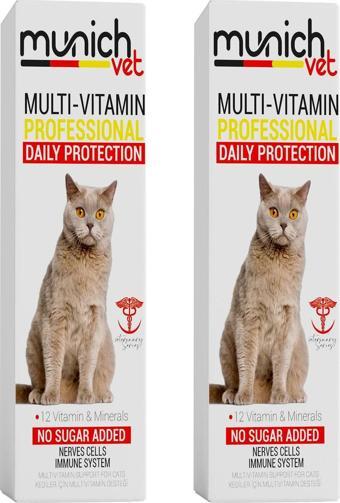 Munich Vet 2'Li Set Kedi Multi Vitamini 100 Gr. Multi Paste(Memnuniyet Garantili) Kediler Için Multi Vitamin