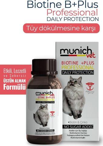 Munich Vet Biotine +Plus Kedi Sağlığı Damlası 100 Ml - Kediler Için Tüy Sağlığı Damlası