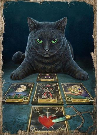 Bedeko Tarot Falı Bakan Kedi Art Mdf Poster