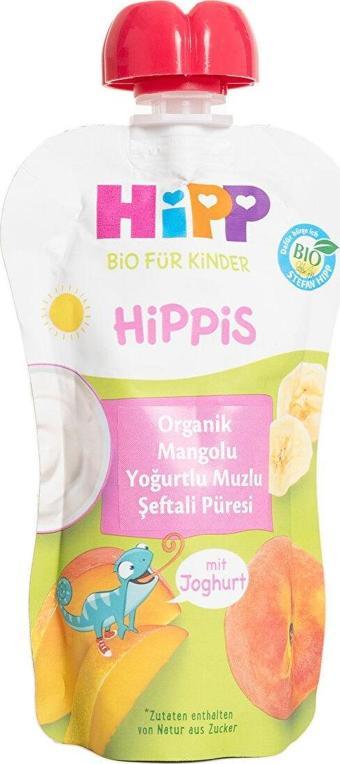 HiPP Organik Mangolu Yoğurtlu Muzlu Şeftali Püresi 100gr