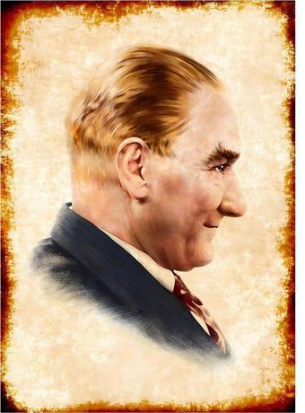 Bedeko Mustafa Kemal Atatürk Art Mdf Poster 18Cm X 27Cm