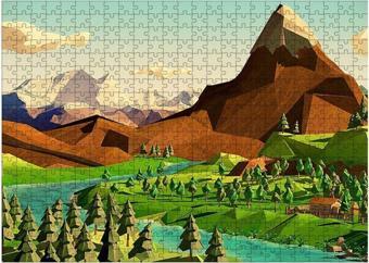 Tablomega Ahşap Mdf Puzzle Yapboz Animasyon Manzara 500 Parça 50*70 Cm