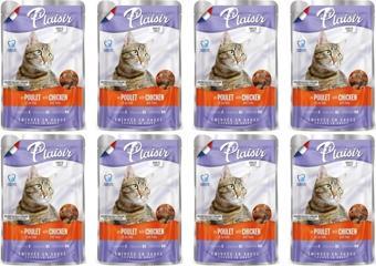 Plaisir 100Gr Pouch Chicken and Liver Tavuk Etli Ciğerli 8Adet Kedi Maması