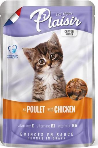 Plaisir 100Gr Pouch Kitten with Chicken Tavuk Etli 1Adet Yavru Kedi Maması