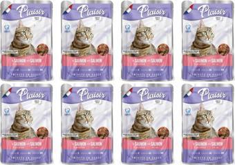 Plaisir 100Gr Pouch Salmon and Cod Somon Morina Etli 8Adet Kedi Maması