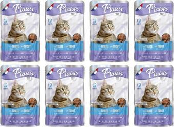 Plaisir Pouch 100Gr Alabalık Karides Etli 8Adet Kedi Maması