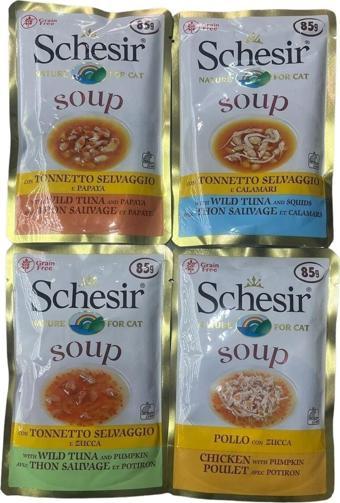 Schesir Soup Kedi Çorbası Karışık Paket 4X85Gr