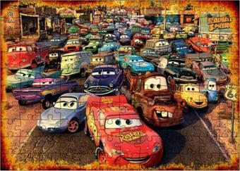 Bedeko Ahşap Mdf Puzzle Yapboz Şimşek Mcqueen Ve Arkadaşları 120 Parça 25*35 Cm