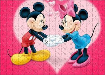 Bedeko Ahşap Mdf Puzzle Yapboz Minnie Ve Mickey Mouse 255 Parça 35*50 Cm