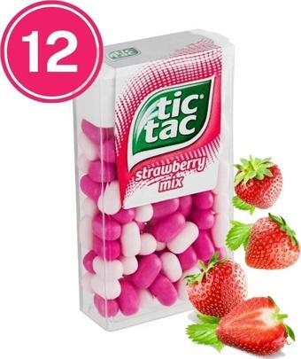 Tic Tac Çilek Aromalı Şeker 18 Gr. (12 Adet)