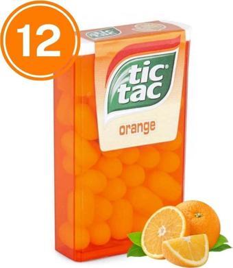 Tic Tac Portakal Aromalı Şeker 18 Gr. (12 Adet)