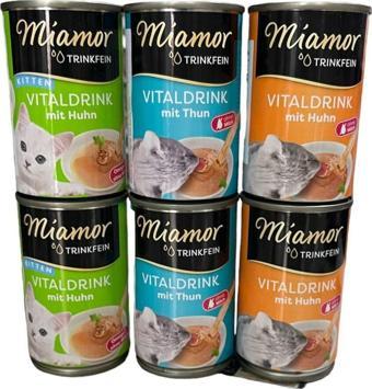 Miamor Vitaldrink Konserve Kedi Çorbası Tamamlayıcı Yaş Mama 135Mlx6 Adet Karışık Paket