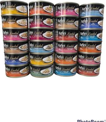 Reflex Plus Essential Yetişkin Kedi Konserve Mama Konserve Yaş Kedi Maması Karışık Paket 24X70Gr