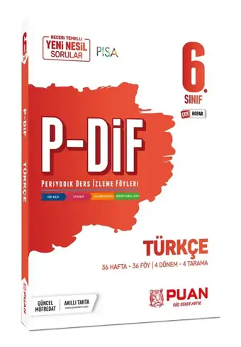 Puan Yayınları 6. Sınıf Türkçe PDİF Konu Anlatım Föyleri - Puan Yayınları