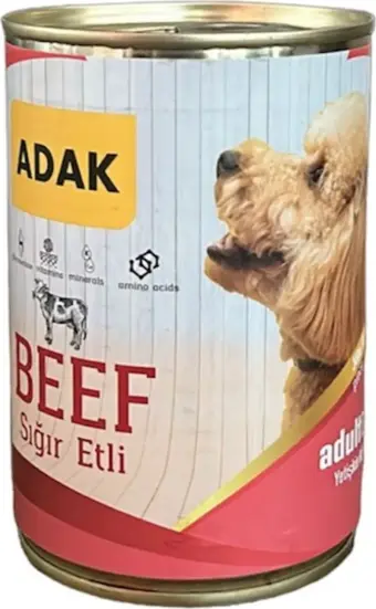 Adak Sığır Etli Yetişkin Köpek Konservesi 415GR x 48 Adet