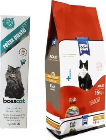 Paw Paw Balıklı Yetişkin Kedi Maması 15 kg + Relax Malt Macunu