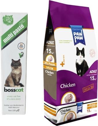 Paw Paw Tavuklu Yetişkin Kedi Maması 15 kg + Vitamin Malt