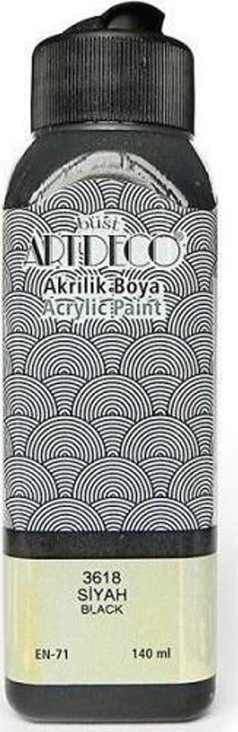 Artdeco Akrilik Boya 140 ML Siyah 070R-3618