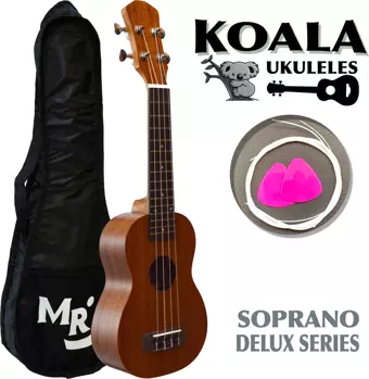 Delux Soprano Ukulele Seti Koala Kılıf+Pena+Takım Tel Hediye KA5215MS