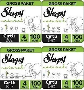 Sleepy Natural Gross Paket Bebek Bezi 4 Numara Maxi 400 Adet