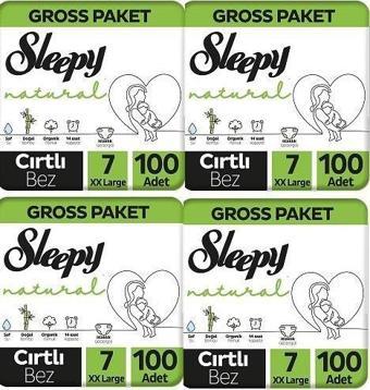 Sleepy Natural gross Paket Bebek Bezi 7 Numara Xxlarge 400 Adet