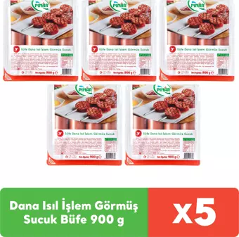 Pınar Dana Isıl İşlem Görmüş Sucuk Büfe 900 g x 5 adet