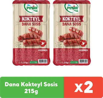 Pınar Dana Kokteyl Sosis 215g x 2 adet