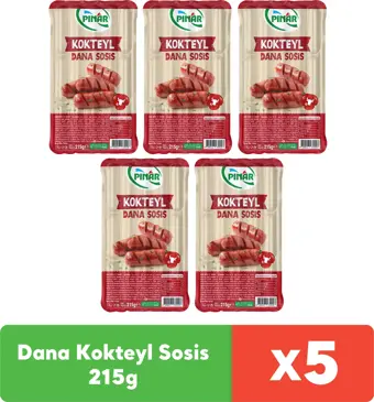 Pınar Dana Kokteyl Sosis 215g x 5 adet