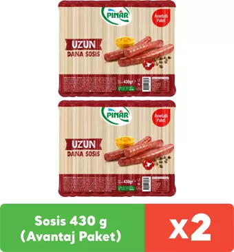 Pınar Dana Sosis 430 g (Avantaj Paket) x 2 adet