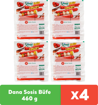 Pınar Dana Sosis Büfe 460 g x 4 adet