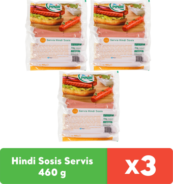 Pınar Hindi Sosis Servis 460 g x 3 adet