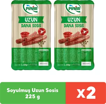 Pınar Soyulmuş Dana Uzun Sosis 225 g x 2 adet