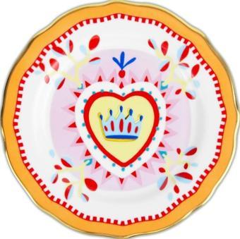 Baci Milano Mamma Mia Kalp Desenli Tatlı Tabağı 16 cm