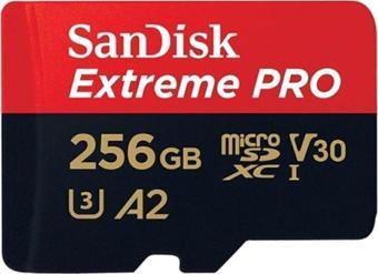 Sandisk Extreme Pro 256 Gb Microsdxc Hafıza Kartı U3 A2 170Mb/S +Sd Kart Adaptörü Sdsqxcz-256G-Gn6Ma