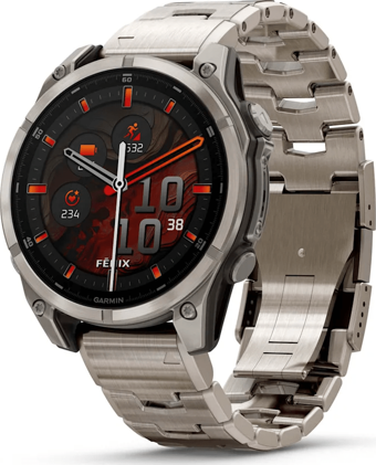 Garmin Fenix 8 – 47mm AMOLED Sapphire Titanyum Vented Titanyum Kayışlı