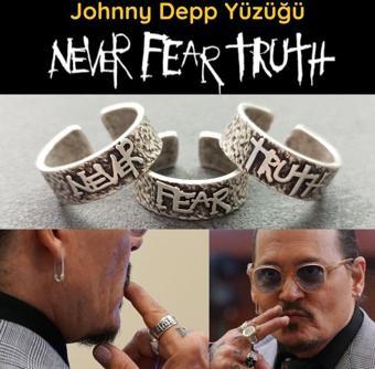 Never Fear Truth Johnny Depp Yüzüğü Erkek Yüzük Seti Gümüş Kaplama Ayarlanabilir El Yapımı Yüzük