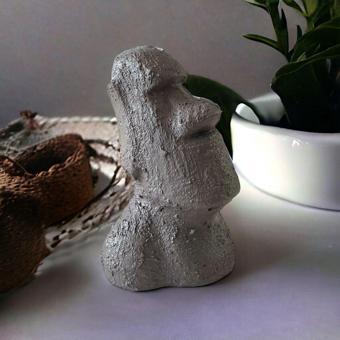 Mes Reves Design El Yapımı Beton Moai Paskalya Adası Dekoratif Heykel Hediyelik Biblo Ev Tasarım Dekoru