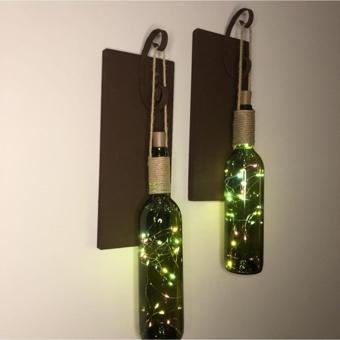 Mes Reves Design Renkli Led Işıklı Ceviz Renkli Duvar Aplik 2'Li Set
