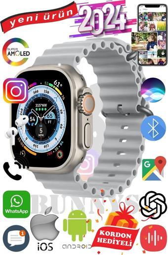 Omix X600 NFC Uyumlu Akıllı Saat ULTRA MAX 2024 Kordon Hediyeli Amoled Ekran