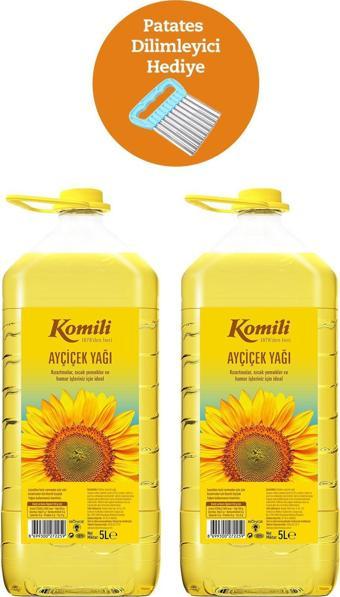 Komili Ayçiçek Yağı 5 LT Pet * 2 + Patates Dilimliyici Hediyeli