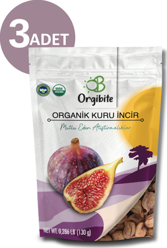 Orgibite Organik Kuru İncir 130gr 3'lü set