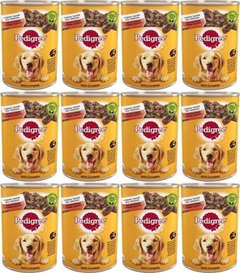 Pedigree Köpek Mamasi Konserve Sığır Etli Biftekli 400 Gr X 12 Adet