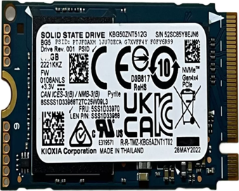 Kioxia KBG50ZNT256G 256GB 2242 PCle G4V NVME M.2 SSD