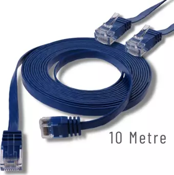 IRENIS 10 Metre CAT6 Kablo Yassı Ethernet Network Lan Ağ İnternet Kablosu