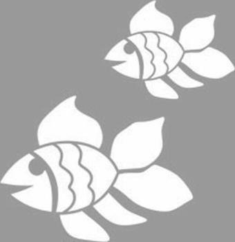 Japon Balıkları Stencil Boyama şablonu 30x30 cm, Duvar Stencil, Fayans Stencil, Mobilya Stencil