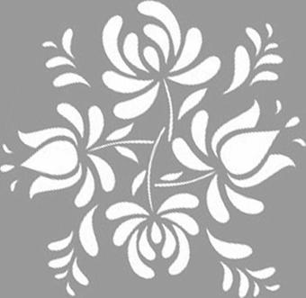 Nakış Desen Stencil Boyama Şablonu 30x30 cm, Duvar Stencil, Fayans Stencil, Mobilya Stencil
