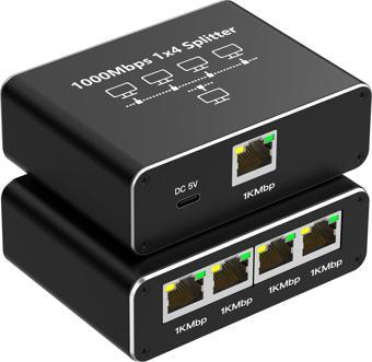 Ethernet Splitter 1x4 4 Port Ethernet Çoklayıcı 1000mbps Cat5 Cat6 Rj45 Kablo Çoklayıcı